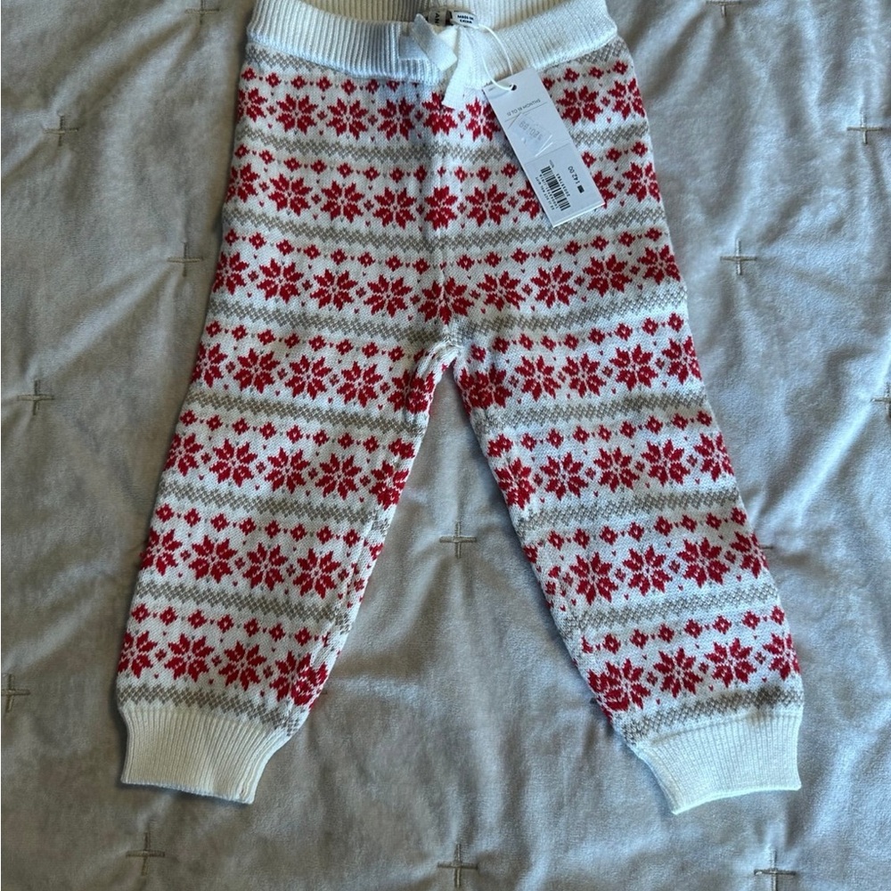 NWT Janie & Jack Fair Isle Sweater Joggers size 12-18 M